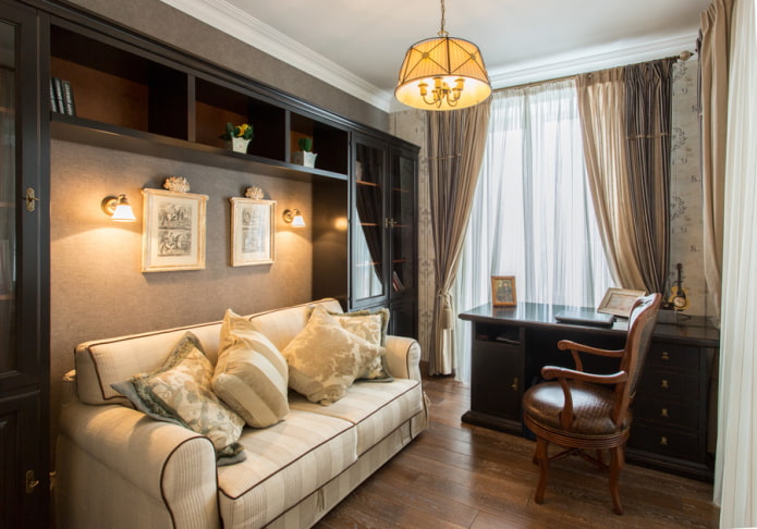 interior of the study in the Provence style interior of the study in the Provence style