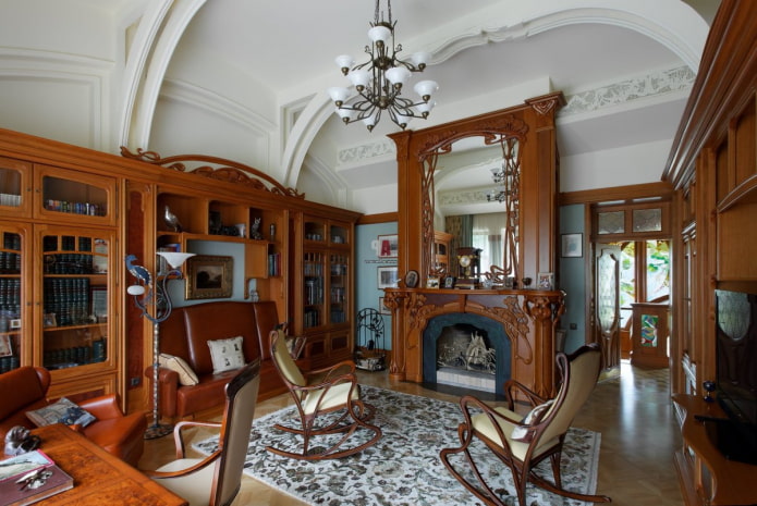 the interior of the study in the modern style the interior of the study in the modern style