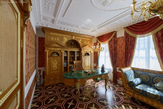 the interior of the study in the empire style the interior of the study in the empire style