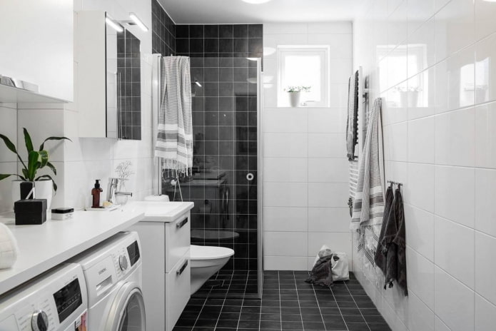 Square black and rectangular white tiles Square black and rectangular white tiles