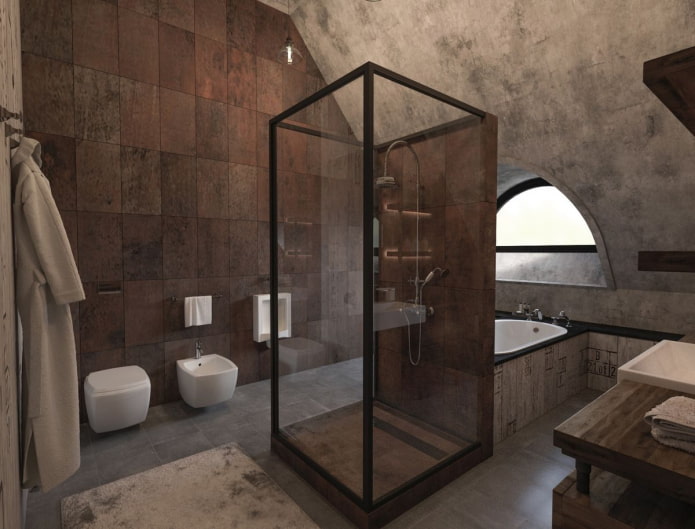 loft style bathroom design