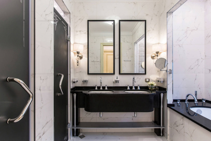 Black and white bathroom