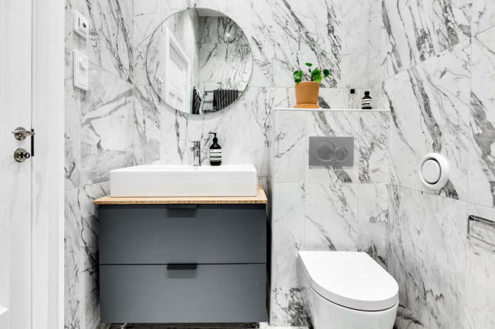 Scandinavian style marble bathroom Scandinavian style marble bathroom