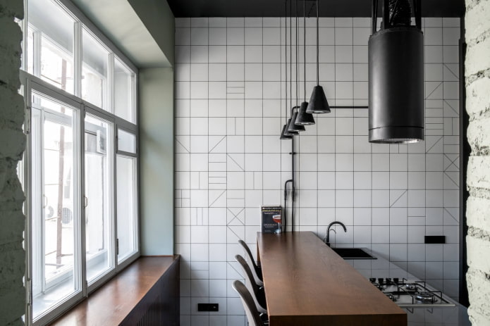 Tiny kitchen with a breakfast bar