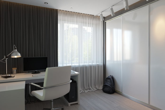 the interior of an office in an apartment of 50 squares