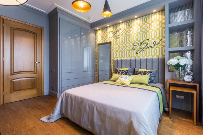 bedroom interior in an apartment of 50 squares