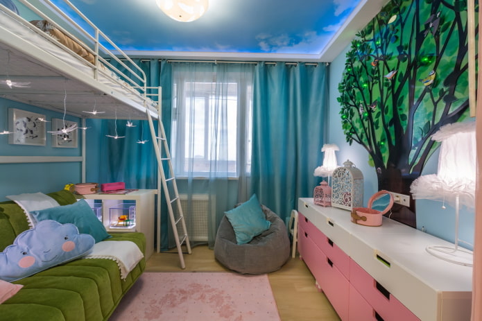 the interior of the nursery in the apartment is 50 squares