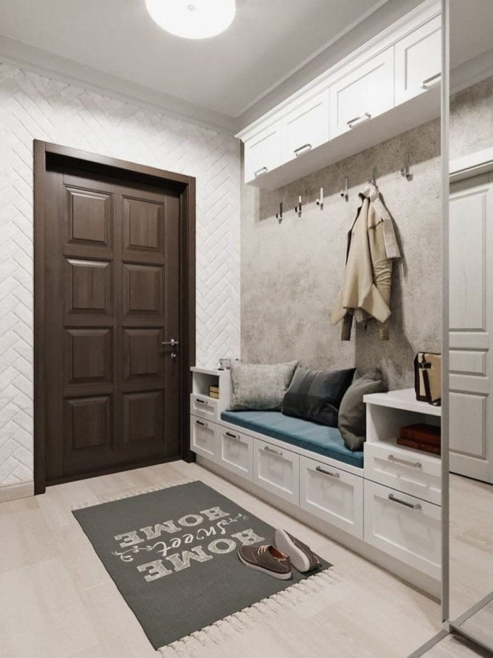 the interior of the hallway in an apartment of 50 squares