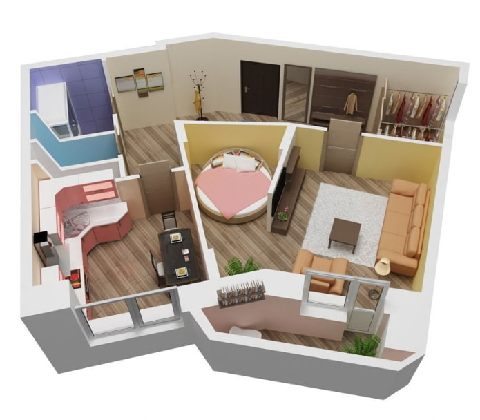 layout of the apartment 50 squares