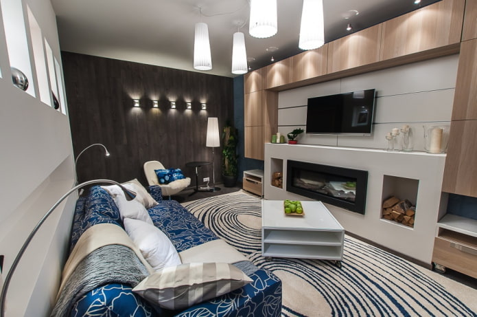 living room interior in an apartment of 36 squares