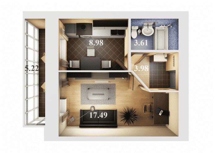 apartment layout 36 squares