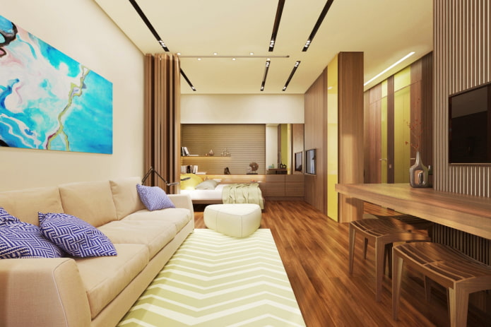 the interior of a one-room apartment 35 squares the interior of a one-room apartment 35 squares