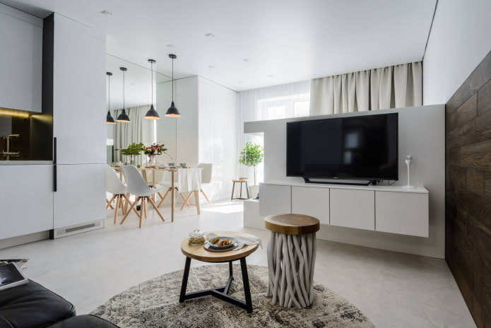 Partition with a curbstone