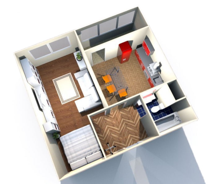 One room apartment 42 sq m One room apartment 42 sq m