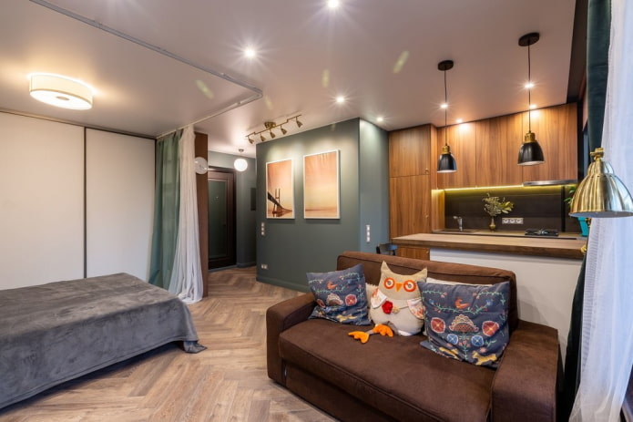 Bed behind curtains Bed behind curtains