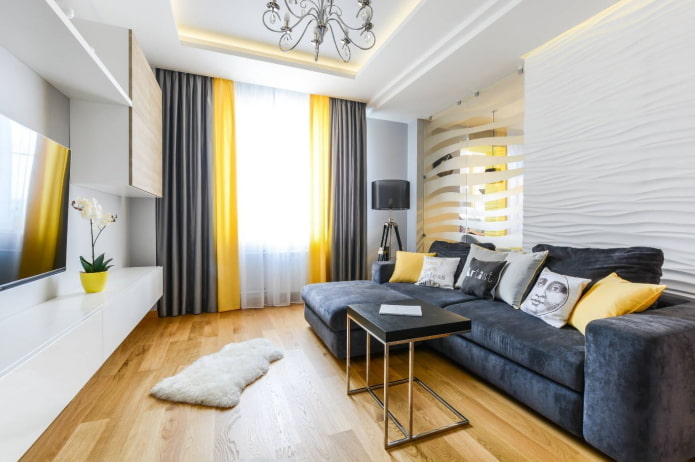 the interior of the apartment is 45 squares in a modern style the interior of the apartment is 45 squares in a modern style