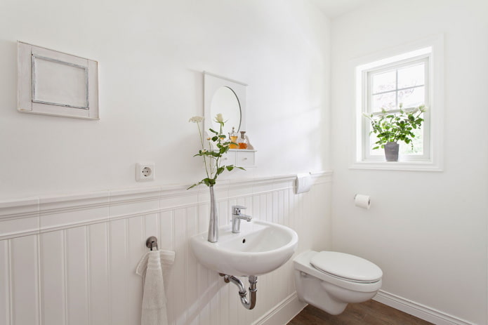 toilet interior design in white colors