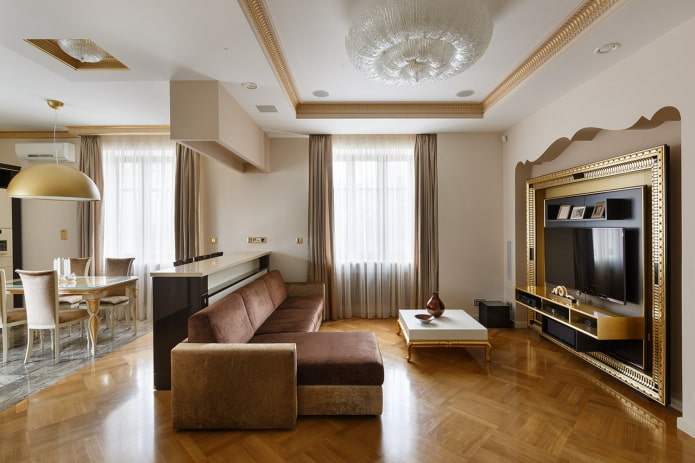 the interior of a three-room apartment of 100 squares the interior of a three-room apartment of 100 squares