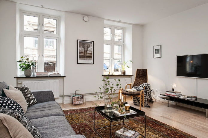 interior of an apartment of 100 squares in a Scandinavian style interior of an apartment of 100 squares in a Scandinavian style