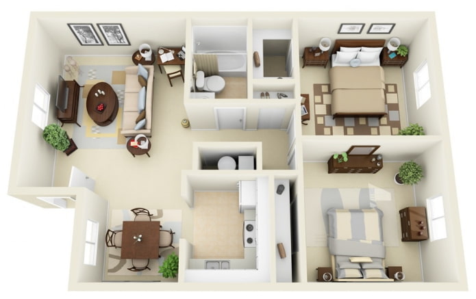 layout of an apartment of 100 squares layout of an apartment of 100 squares