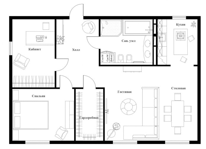 layout of an apartment of 100 squares layout of an apartment of 100 squares
