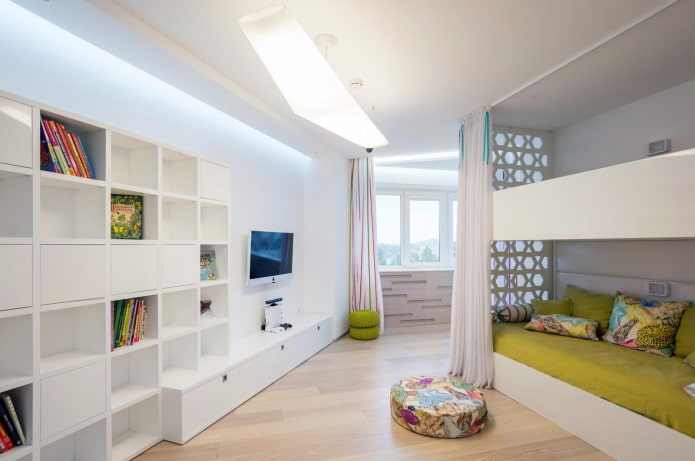 TV and soft ottomans