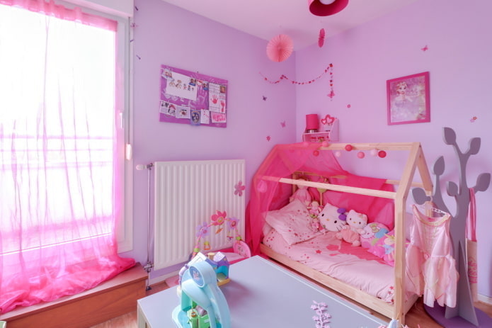 pink-lilac room for a girl pink-lilac room for a girl