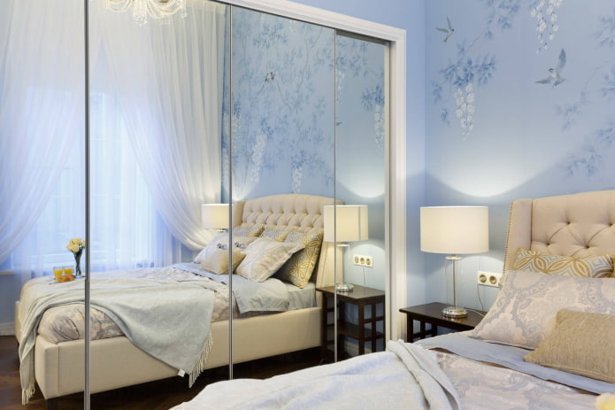 Beige furniture on a blue background