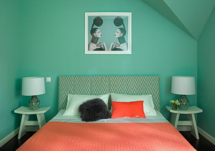 bedroom interior in mint shades bedroom interior in mint shades