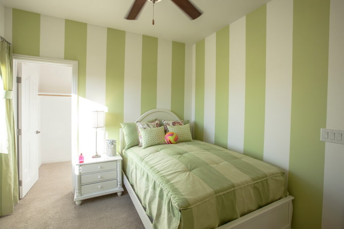 furnishings in the interior of the bedroom in green tones furnishings in the interior of the bedroom in green tones