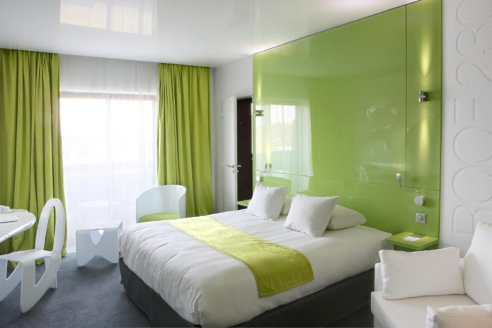 color combination in the interior of the bedroom in green tones color combination in the interior of the bedroom in green tones