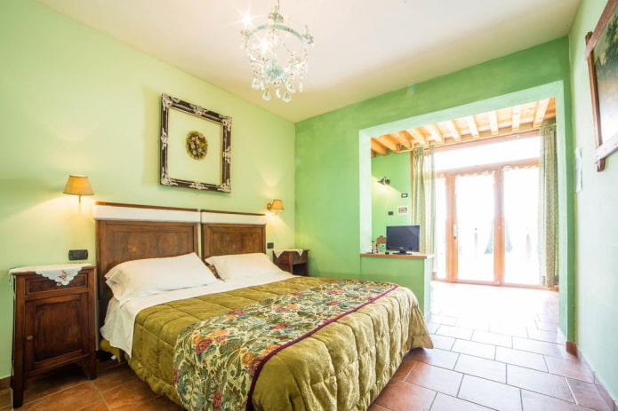 bedroom interior in light green shades bedroom interior in light green shades