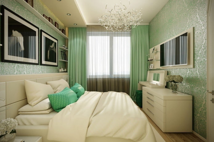 color combination in the interior of the bedroom in green tones color combination in the interior of the bedroom in green tones