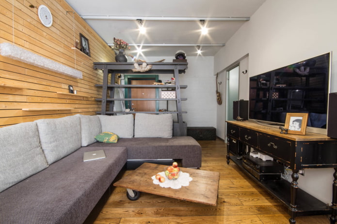 Wooden floor and walls