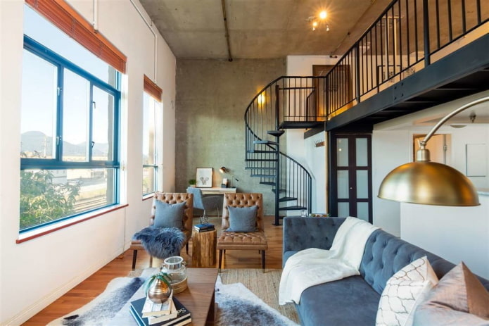 interior of a large bunk apartment