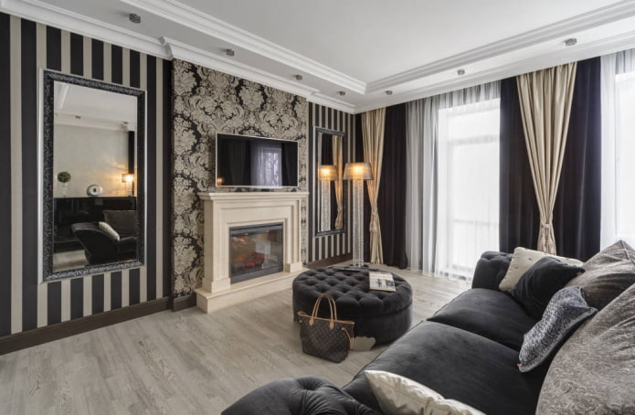 Fireplace room in the apartment