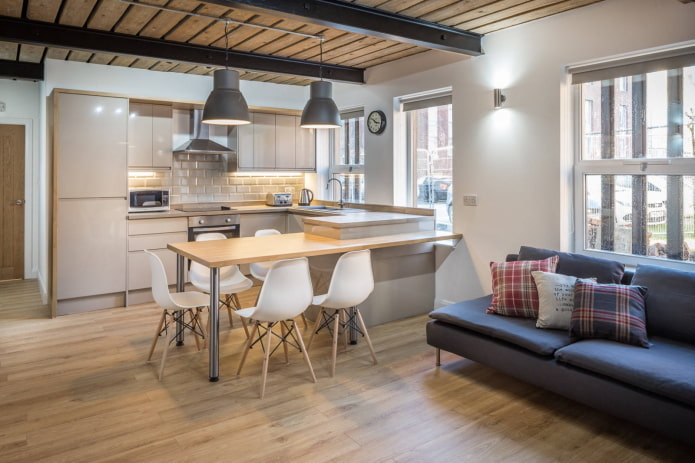 U-shaped kitchen in a euro-apartment