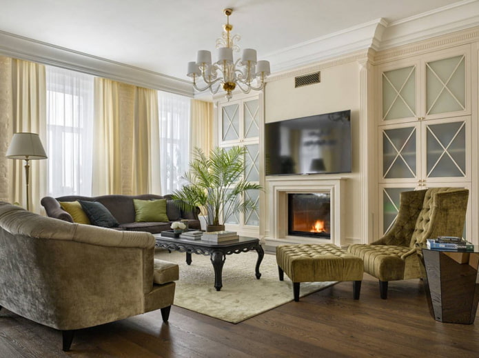 living room interior in neoclassical style living room interior in neoclassical style