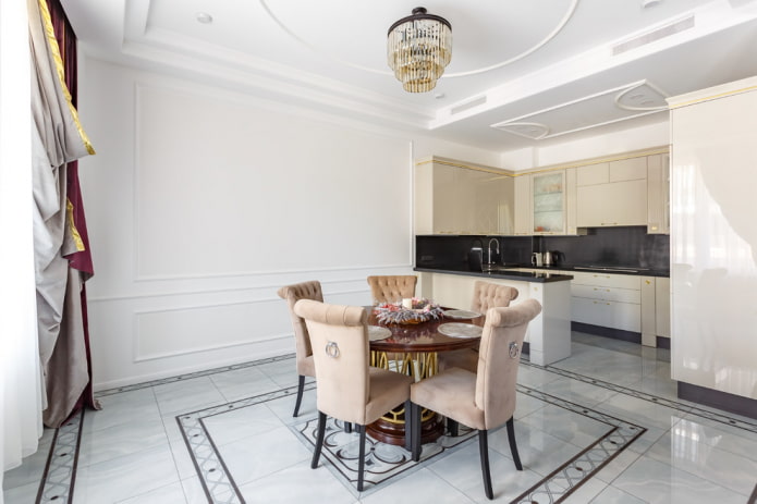 finishing of the floor in the interior in the neoclassical style finishing of the floor in the interior in the neoclassical style