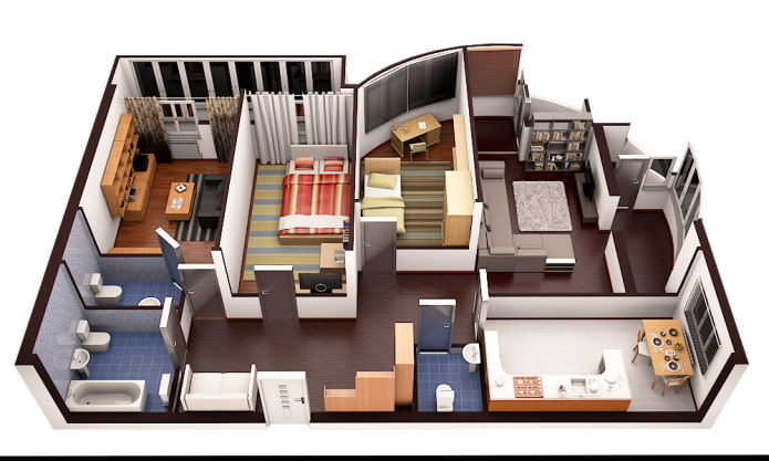 layout of a 4-room apartment layout of a 4-room apartment