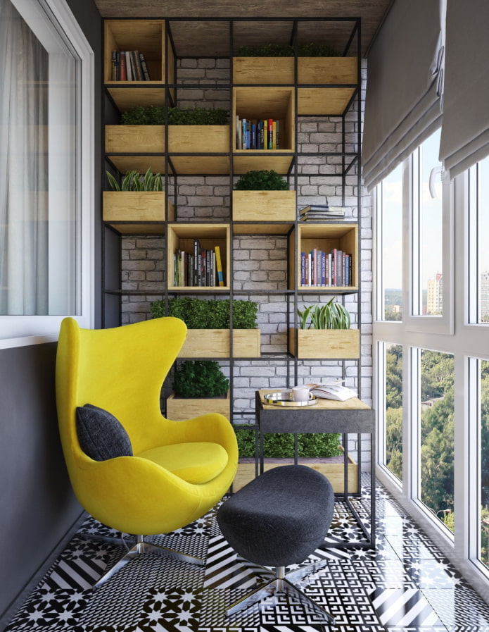 furnishings in the interior of the loggia