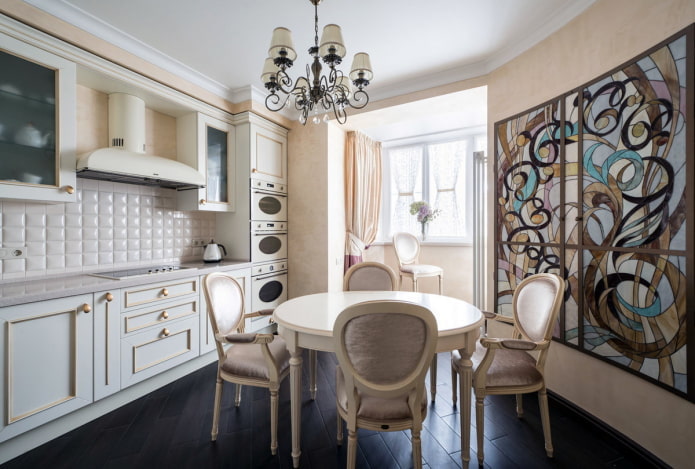 interior design of a kitchen with a loggia