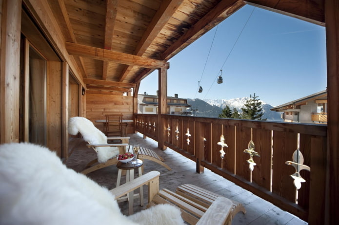 chalet style loggia design