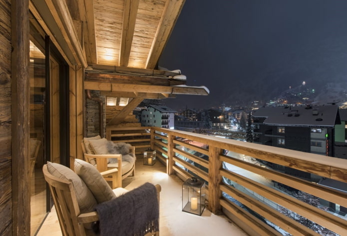 chalet style loggia design