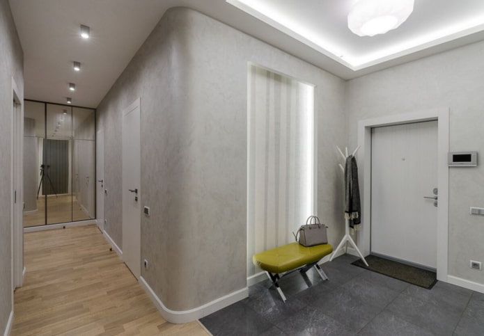 hallway interior in gray tones