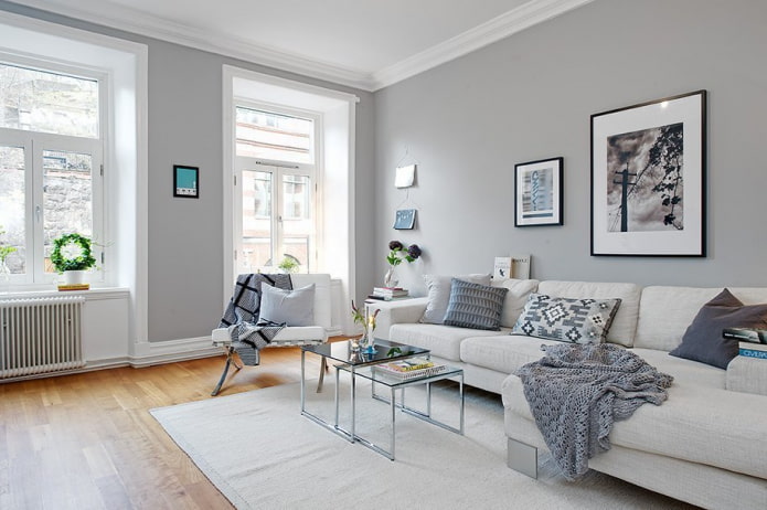 shades of gray in the interior