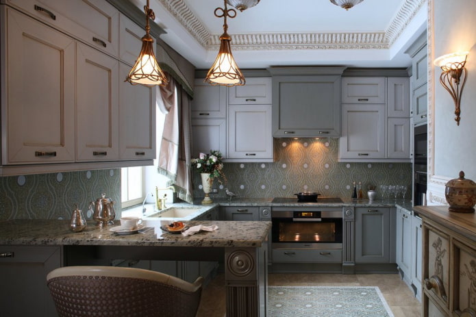 kitchen interior in gray tones