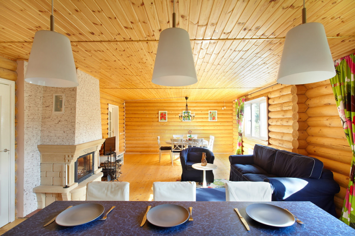 Living room in combined kitchen