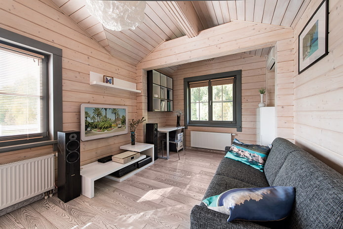 design of a one-story log house design of a one-story log house