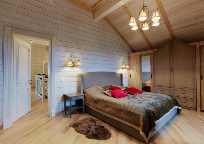 bedroom design in the interior of a log house bedroom design in the interior of a log house